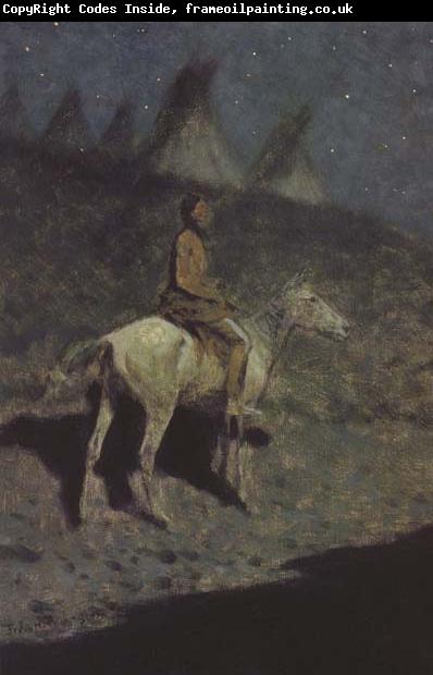 Frederic Remington Indian in the Moonlight (mk43)
